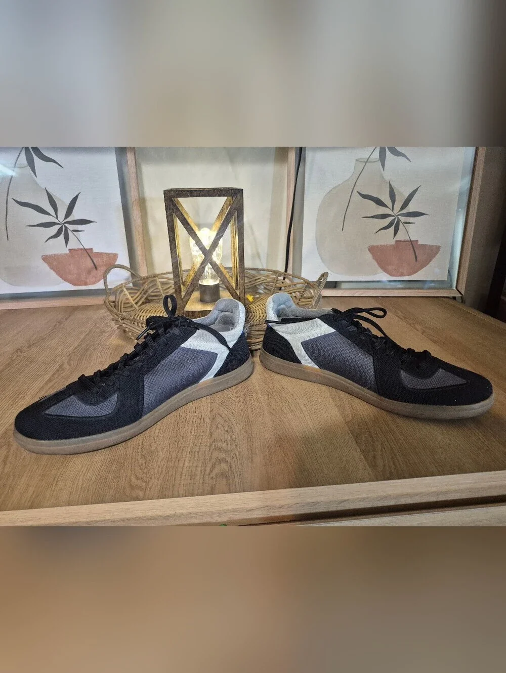 Rothy's RS01 Sneaker in Black, White, Brown